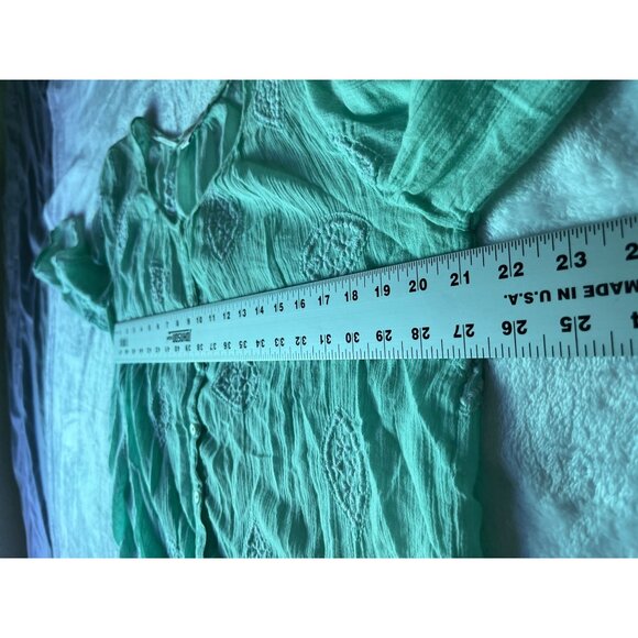 Boden Womens Mint Green Button-Up Embroidered Cotton Top Blouse Sz 8 Lightweight - Picture 6 of 9